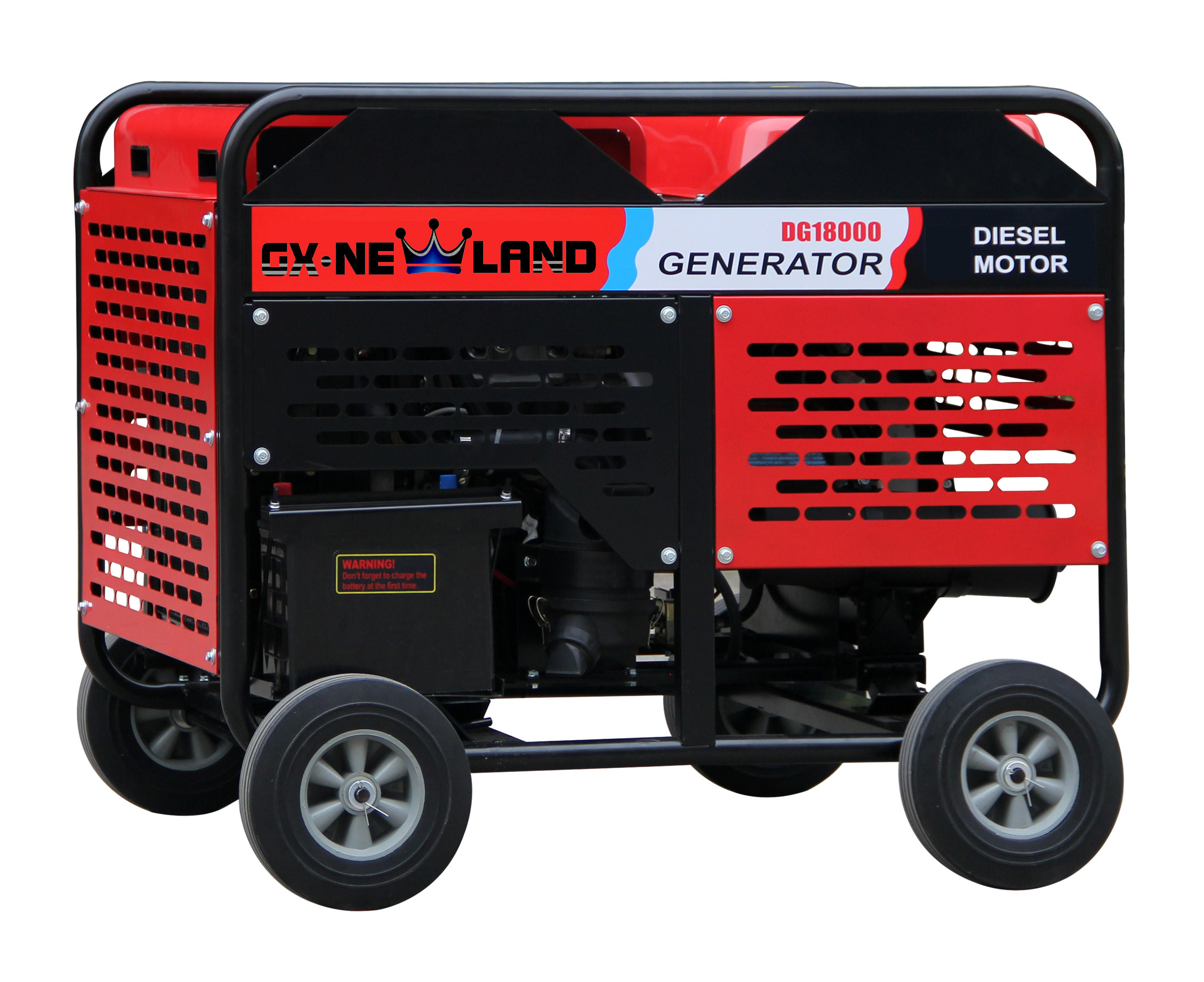 Ньюленд открыты четыре колеса с воздушным охлаждением, дизель-генератор